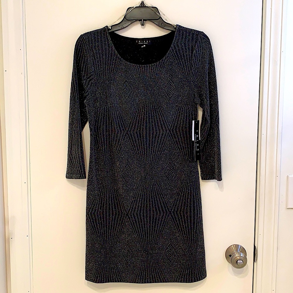 Trixxi-Clothing Company-NWT-Size- M-Charcoal- sparkly dress